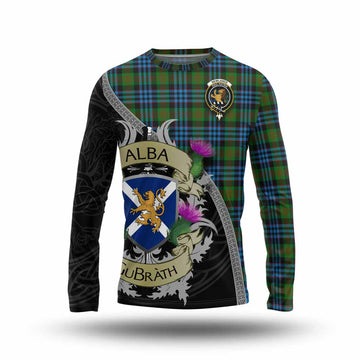 Newlands Tartan Family Crest Long Sleeve T-Shirt Lion Rampant Royal Thistle Shield Celtic Inspired Unisex - Tartan Vibes Clothing