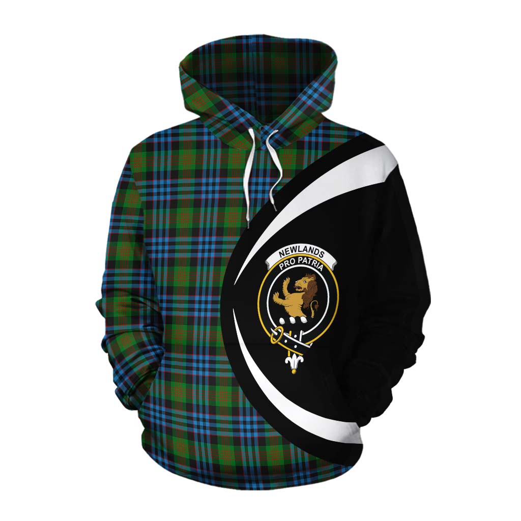 Newlands Tartan Cotton Hoodie with Family Crest Circle Style Pullover Hoodie XS - Tartan Vibes Clothing