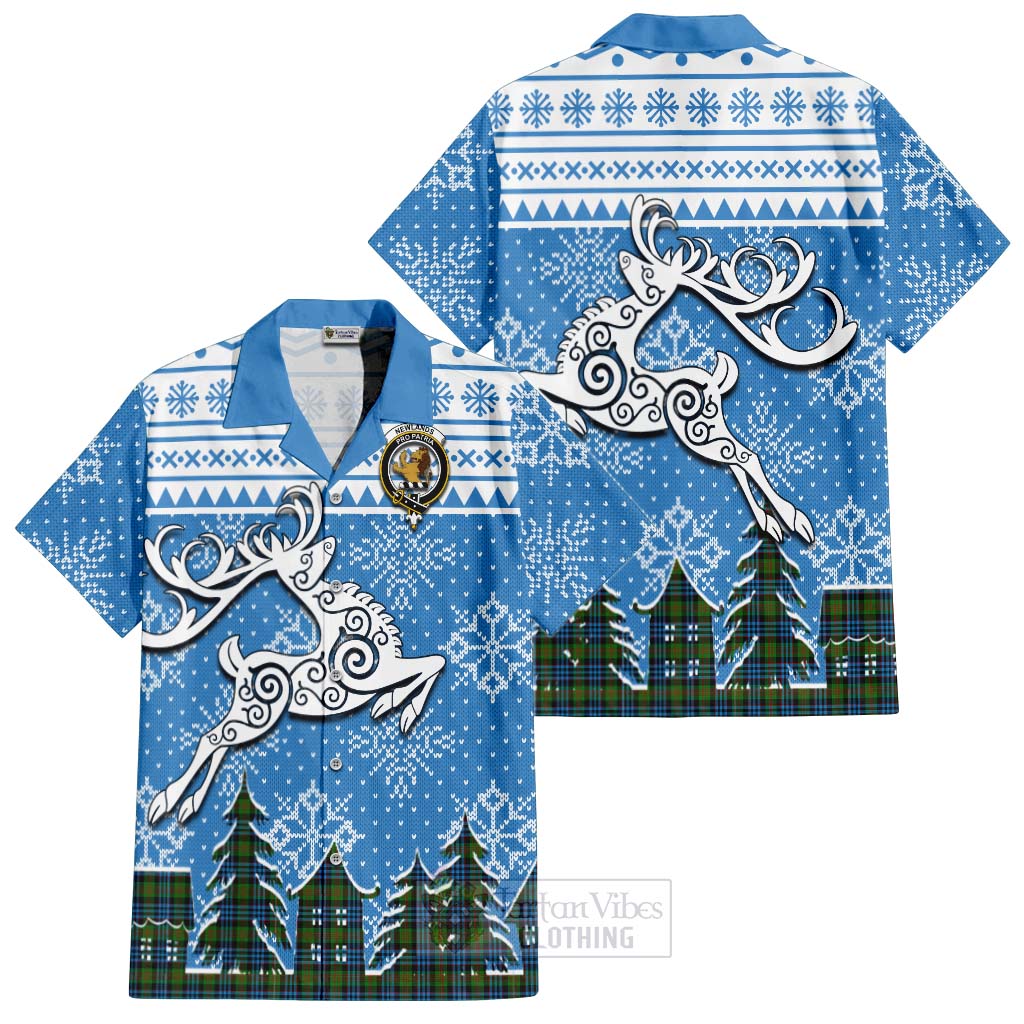 Newlands Clan Christmas Hawaiian Shirt Celtic Reindeer Style Kid - Tartan Vibes Clothing