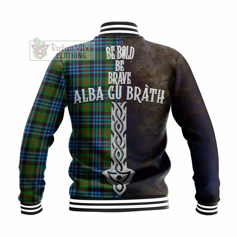Tartan Vibes Clothing Newlands Tartan Family Crest Baseball Jacket Alba Gu Brath Be Brave Lion Ancient Style