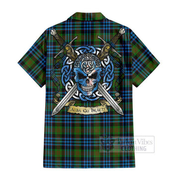 Newlands Tartan Hawaiian Shirt with Family Crest Celtic Skull Style - Tartan Vibes Clothing