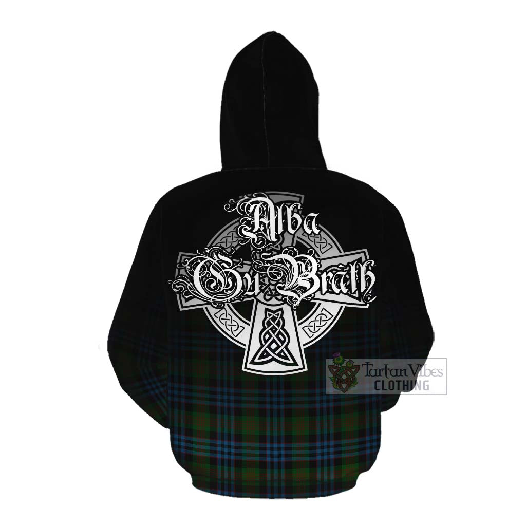 Tartan Vibes Clothing Newlands Tartan Cotton Hoodie Featuring Alba Gu Brath Family Crest Celtic Inspired