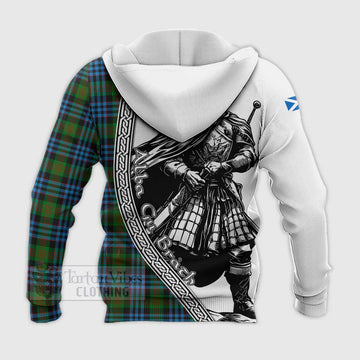 Newlands Tartan Clan Crest Knitted Hoodie with Highlander Warrior Celtic Style - Tartan Vibes Clothing
