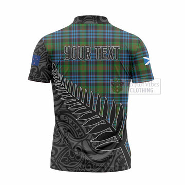 Newlands Crest Tartan Zipper Polo Shirt with New Zealand Silver Fern Half Style - Tartan Vibes Clothing