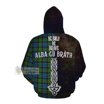 Newlands Tartan Family Crest Cotton Hoodie Alba Gu Brath Be Brave Lion Ancient Style