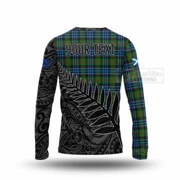 Newlands Crest Tartan Long Sleeve T-Shirt with New Zealand Silver Fern Half Style - Tartan Vibes Clothing