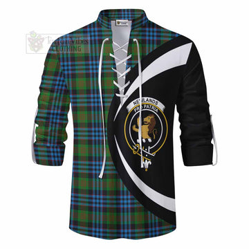 Newlands Tartan Ghillie Kilt Shirt with Family Crest Circle Style - Tartan Vibes Clothing