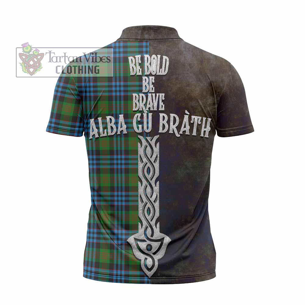 Tartan Vibes Clothing Newlands Tartan Family Crest Zipper Polo Shirt Alba Gu Brath Be Brave Lion Ancient Style