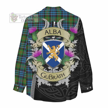 Newlands Tartan Family Crest Women's Casual Shirt Lion Rampant Royal Thistle Shield Celtic Inspired - Tartan Vibes Clothing