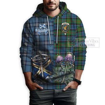 Newlands Tartan Hoodie Happy St. Andrew's Day Half Tartan Style - Tartan Vibes Clothing