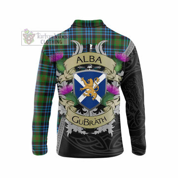 Newlands Tartan Family Crest Long Sleeve Polo Shirt Lion Rampant Royal Thistle Shield Celtic Inspired - Tartan Vibes Clothing
