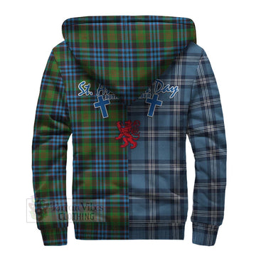 Newlands Tartan Sherpa Hoodie Happy St. Andrew's Day Half Tartan Style - Tartan Vibes Clothing