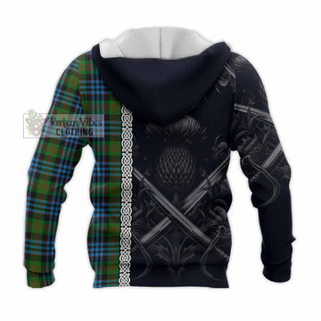Newlands Tartan Knitted Hoodie with Family Crest Cross Sword Thistle Celtic Vibes - Tartan Vibes Clothing