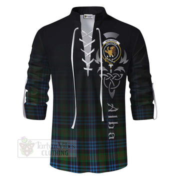 Newlands Tartan Ghillie Kilt Shirt Featuring Alba Gu Brath Family Crest Celtic Inspired - Tartan Vibes Clothing