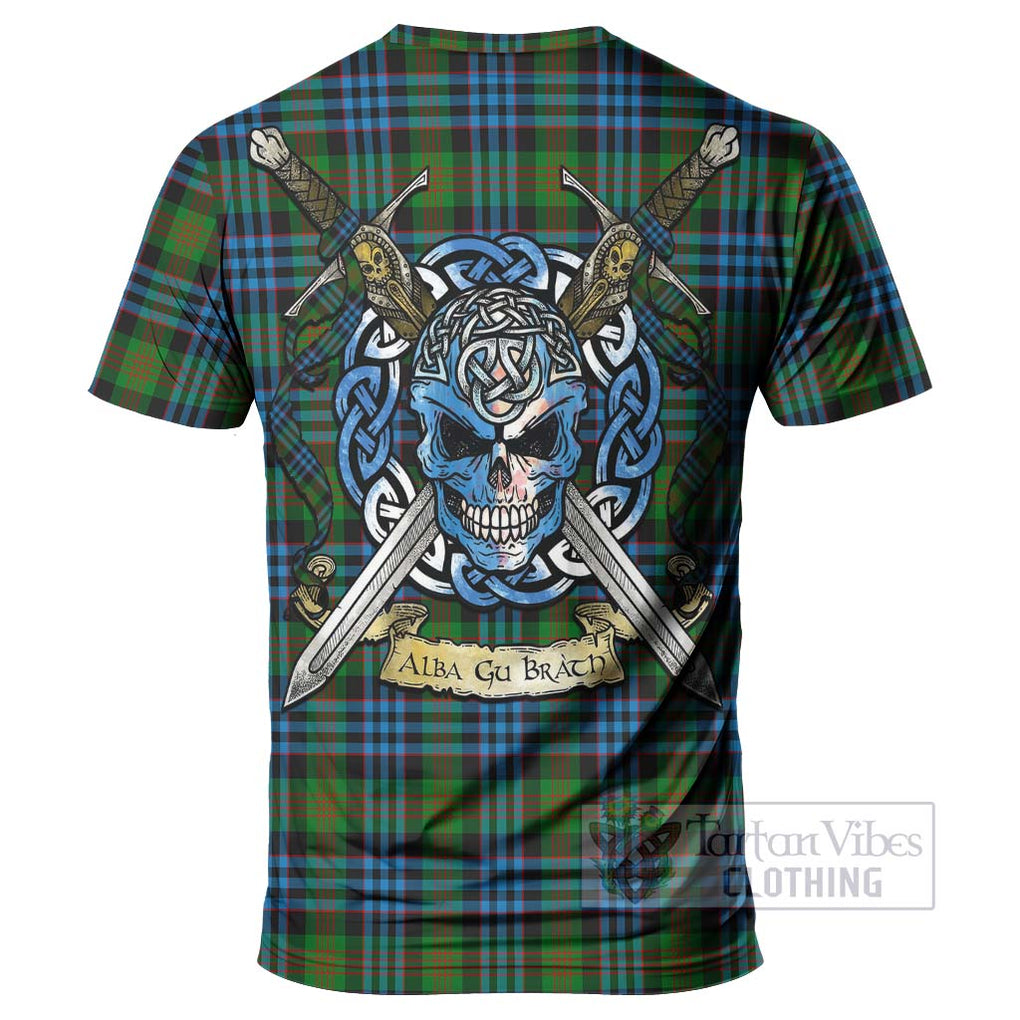 Newlands Tartan T-Shirt with Family Crest Celtic Skull Style - Tartan Vibes Clothing