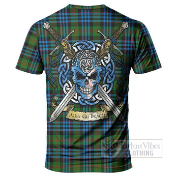 Newlands Tartan T-Shirt with Family Crest Celtic Skull Style - Tartan Vibes Clothing