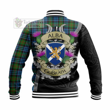 Newlands Tartan Family Crest Baseball Jacket Lion Rampant Royal Thistle Shield Celtic Inspired - Tartan Vibes Clothing