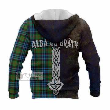 Newlands Tartan Family Crest Knitted Hoodie Alba Gu Brath Be Brave Lion Ancient Style