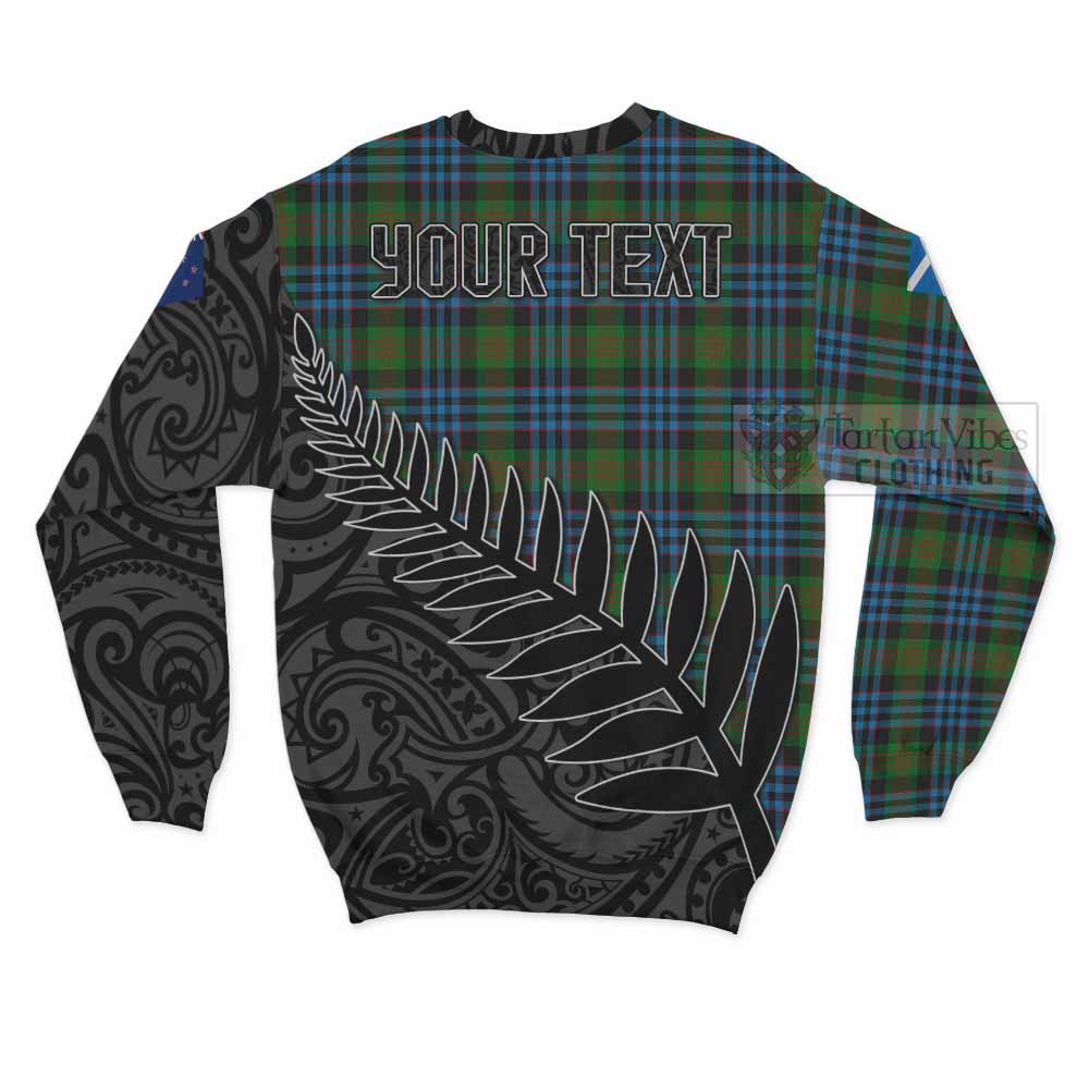 Newlands Crest Tartan Sweatshirt with New Zealand Silver Fern Half Style - Tartan Vibes Clothing