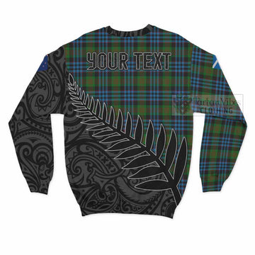 Newlands Crest Tartan Sweatshirt with New Zealand Silver Fern Half Style - Tartan Vibes Clothing