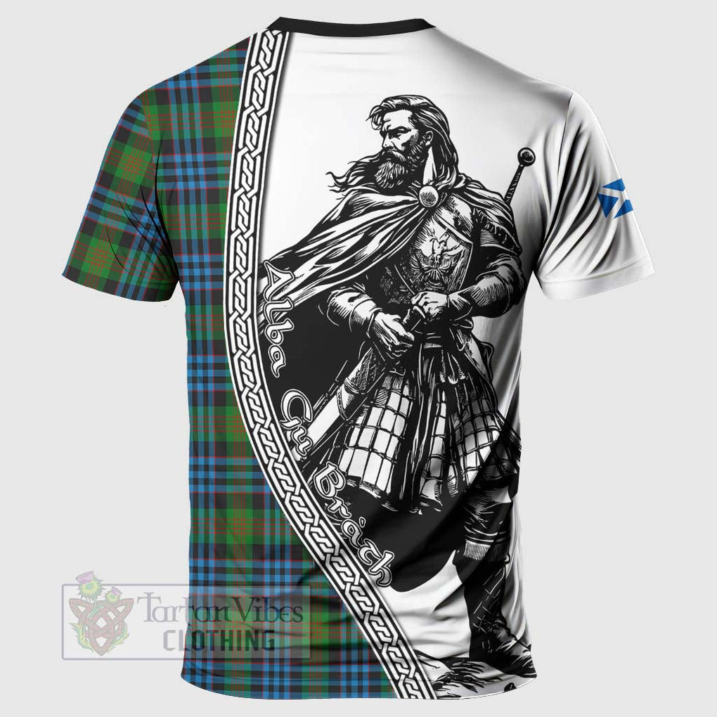 Newlands Tartan Clan Crest T-Shirt with Highlander Warrior Celtic Style - Tartan Vibes Clothing