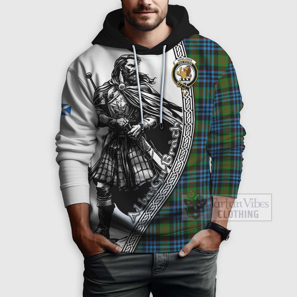 Newlands Tartan Clan Crest Hoodie with Highlander Warrior Celtic Style - Tartan Vibes Clothing