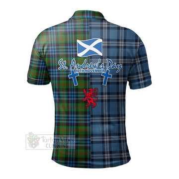 Newlands Tartan Polo Shirt Happy St. Andrew's Day Half Tartan Style - Tartan Vibes Clothing