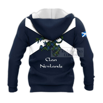Newlands Tartan Lion Rampant Knitted Hoodie Proudly Display Your Heritage with Alba Gu Brath and Clan Name - Tartan Vibes Clothing