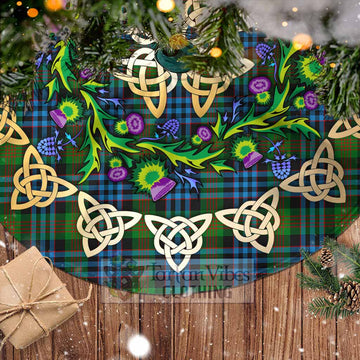 Tartan Vibes Clothing Newlands Tartan Christmas Tree Skirt with Thistle Celtic Knot Style