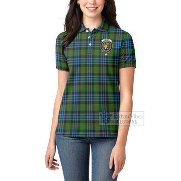 Newlands Tartan Women's Polo Shirt with Family Crest Celtic Skull Style - Tartan Vibes Clothing