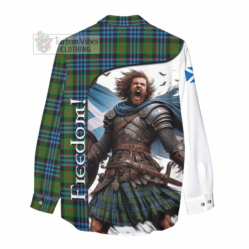 Tartan Vibes Clothing Newlands Crest Tartan Women's Casual Shirt Inspired by the Freedom of Scottish Warrior