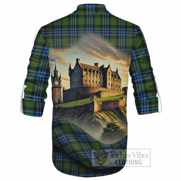 Newlands Tartan Family Crest Ghillie Kilt Shirt with Scottish Ancient Castle Style - Tartan Vibes Clothing