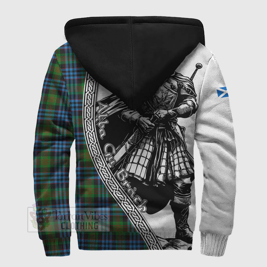 Newlands Tartan Clan Crest Sherpa Hoodie with Highlander Warrior Celtic Style - Tartan Vibes Clothing