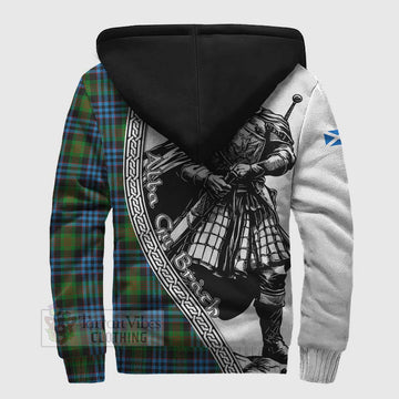 Newlands Tartan Clan Crest Sherpa Hoodie with Highlander Warrior Celtic Style - Tartan Vibes Clothing