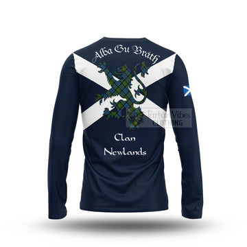 Newlands Tartan Lion Rampant Long Sleeve T-Shirt Proudly Display Your Heritage with Alba Gu Brath and Clan Name - Tartan Vibes Clothing