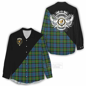 Newlands Tartan Women's Casual Shirt with Family Crest and Military Logo Style - Tartan Vibes Clothing
