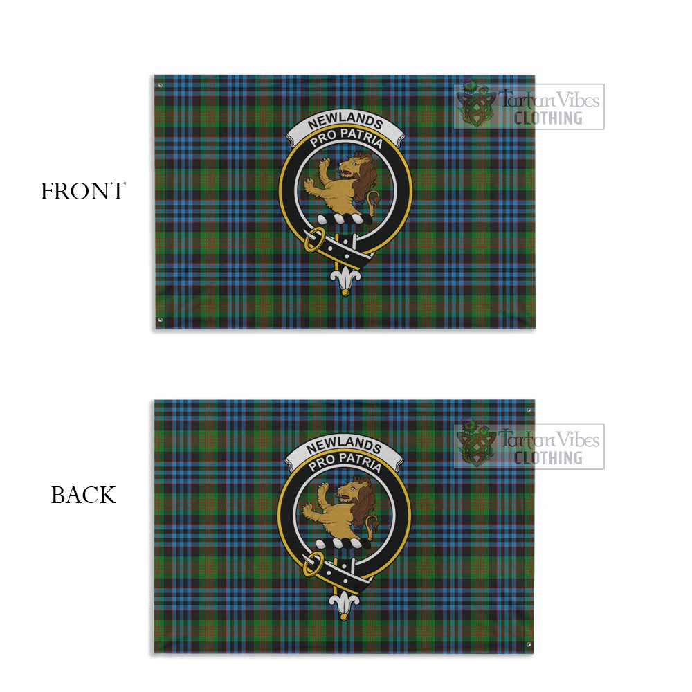 Tartan Vibes Clothing Newlands Tartan House Flag with Family Crest