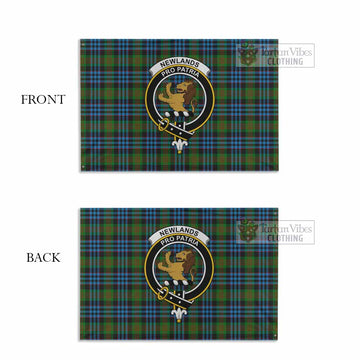 Tartan Vibes Clothing Newlands Tartan House Flag with Family Crest