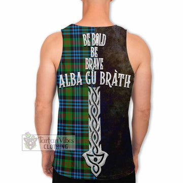 Newlands Tartan Family Crest Men's Tank Top Alba Gu Brath Be Brave Lion Ancient Style