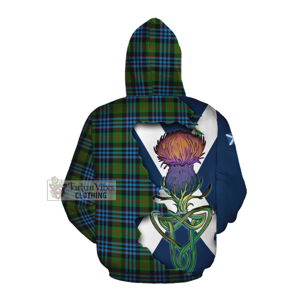 Newlands Tartan Family Crest Cotton Hoodie Scottish Thistle Celtic Inspired Pullover Hoodie - Tartan Vibes Clothing