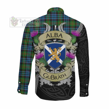 Newlands Tartan Family Crest Long Sleeve Button Shirt Lion Rampant Royal Thistle Shield Celtic Inspired Men's Shirt - Tartan Vibes Clothing