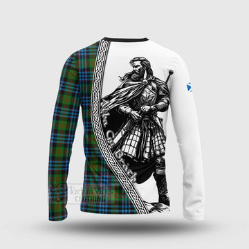 Newlands Tartan Clan Crest Long Sleeve T-Shirt with Highlander Warrior Celtic Style - Tartan Vibes Clothing
