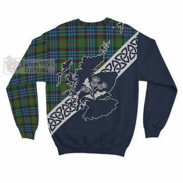 Newlands Tartan Sweatshirt Featuring Thistle and Scotland Map - Tartan Vibes Clothing