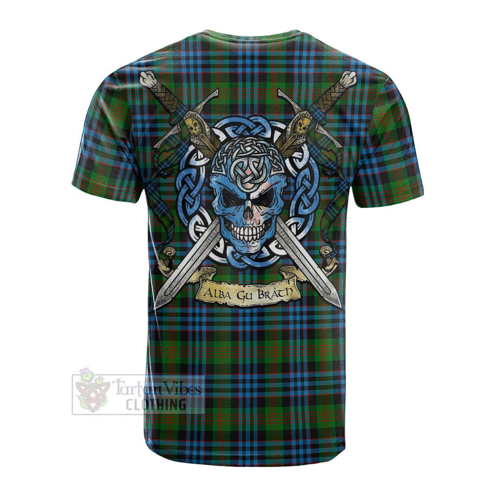 Tartan Vibes Clothing Newlands Tartan Cotton T-shirt with Family Crest Celtic Skull Style