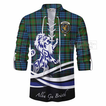 Newlands Tartan Ghillie Kilt Shirt with Alba Gu Brath Regal Lion Emblem - Tartan Vibes Clothing