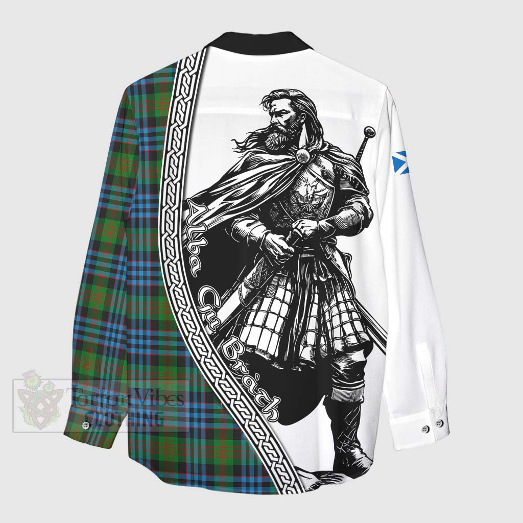 Newlands Tartan Clan Crest Women's Casual Shirt with Highlander Warrior Celtic Style - Tartan Vibes Clothing