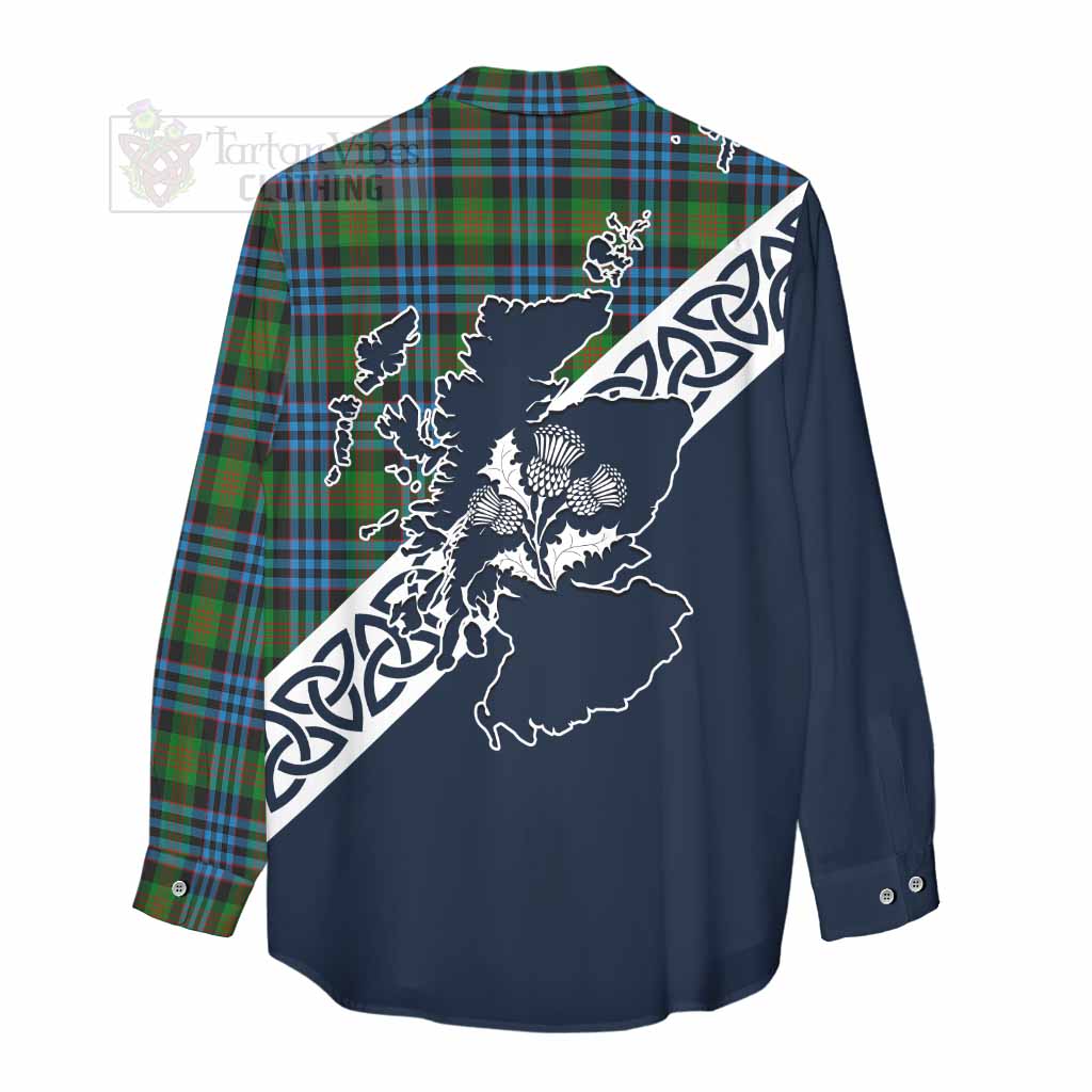 Newlands Tartan Women's Casual Shirt Featuring Thistle and Scotland Map - Tartan Vibes Clothing