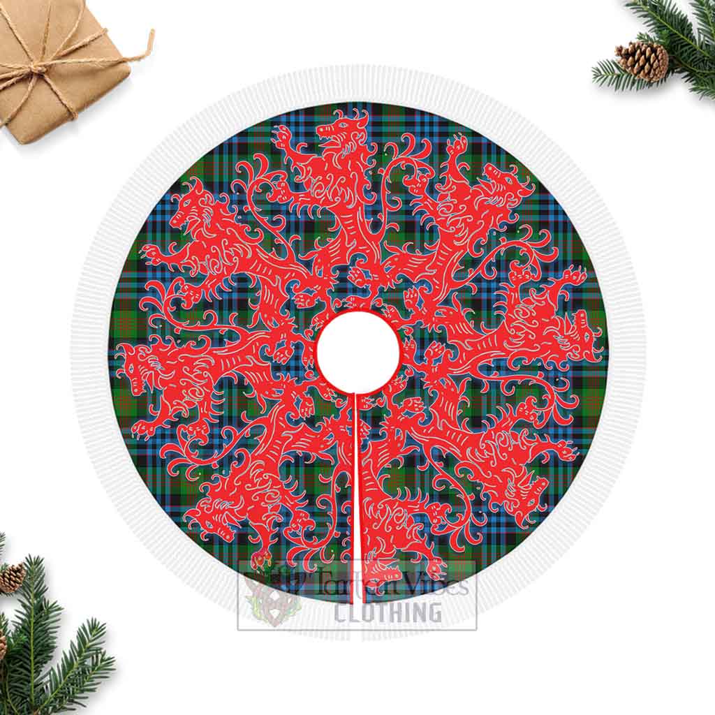 Newlands Tartan Christmas Tree Skirt Lion Rampant Style Fringed Tree Skirts - Tartan Vibes Clothing