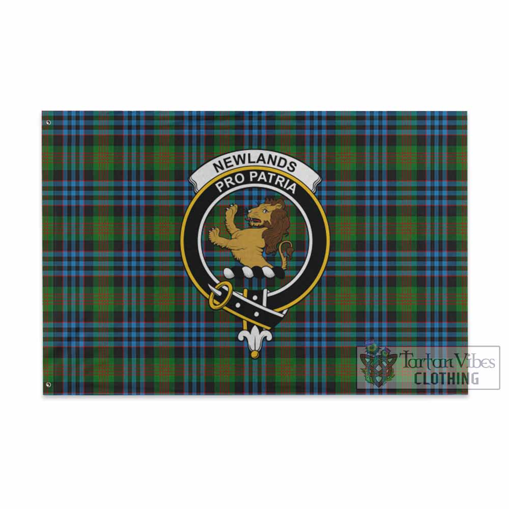 Tartan Vibes Clothing Newlands Tartan House Flag with Family Crest