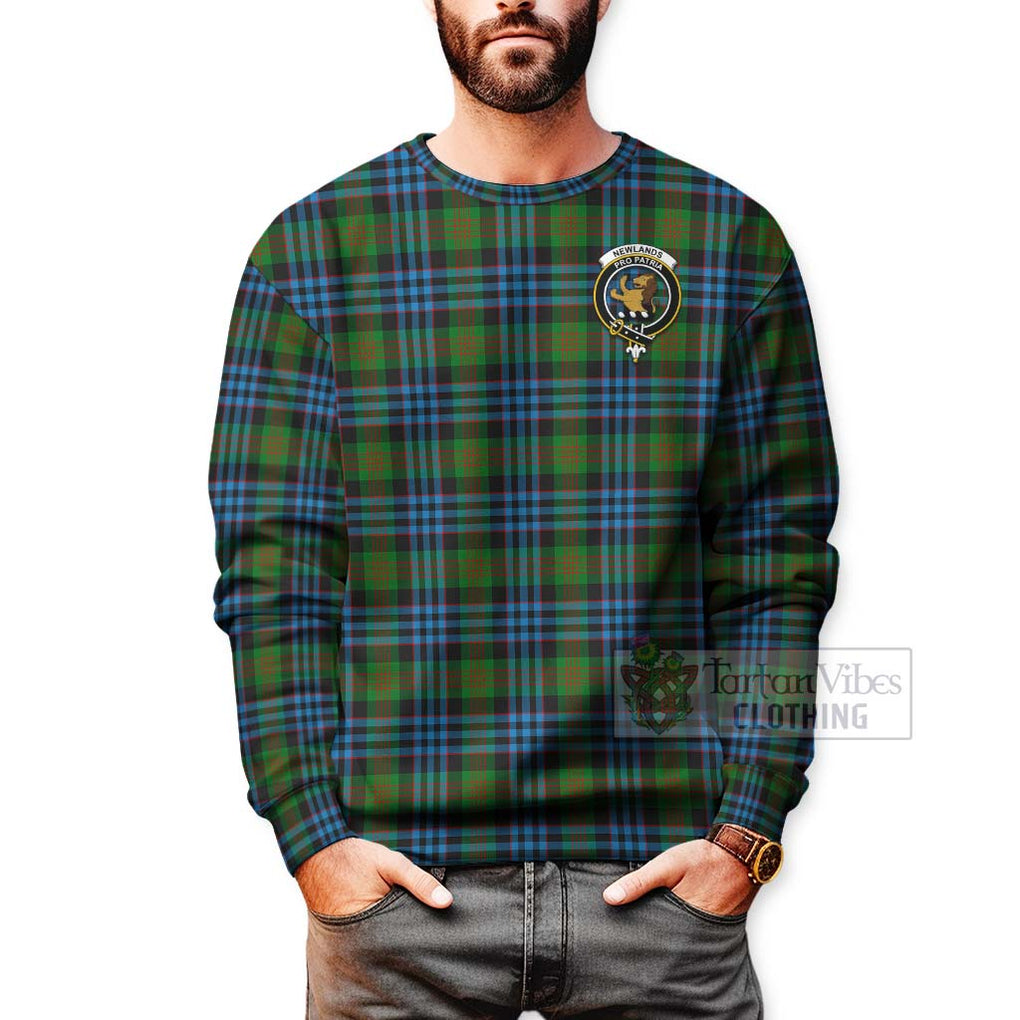 Newlands Tartan Sweatshirt with Family Crest Celtic Skull Style - Tartan Vibes Clothing